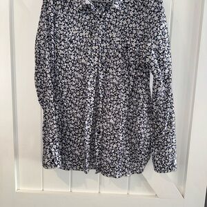 Ralph Lauren Blue and White Floral Button Down Shirt